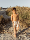 STRIPED BOYS LONG SWIM TRUNK
