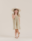 GINGHAM SHOULDER TIE DRESS