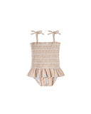 STRIPED SMOCKED ONEPIECE