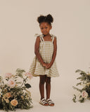 GINGHAM SHOULDER TIE DRESS