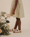 GINGHAM SHOULDER TIE DRESS
