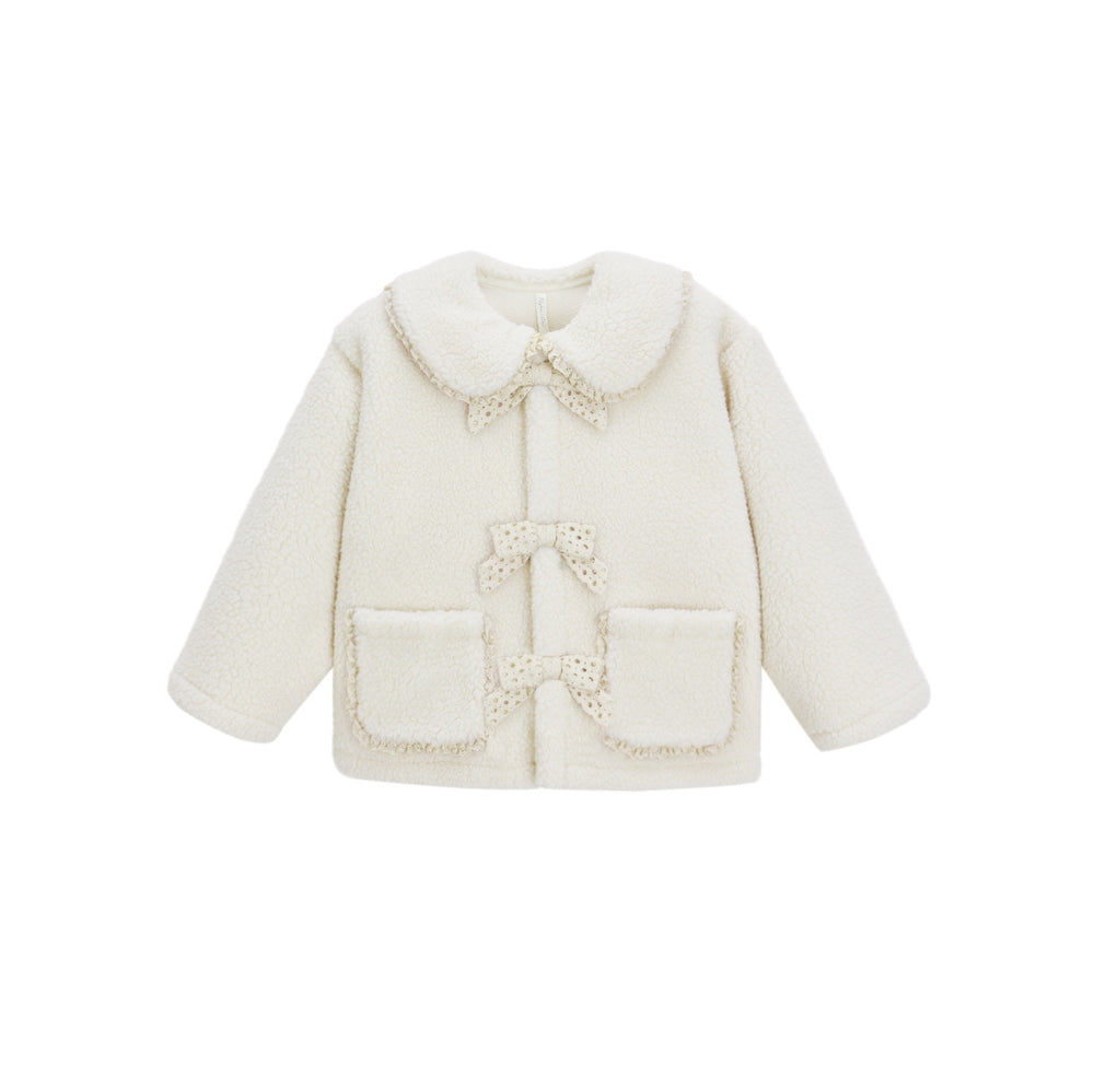SHEARLING COLLARED COAT || NATURAL