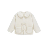 SHEARLING COLLARED COAT || NATURAL