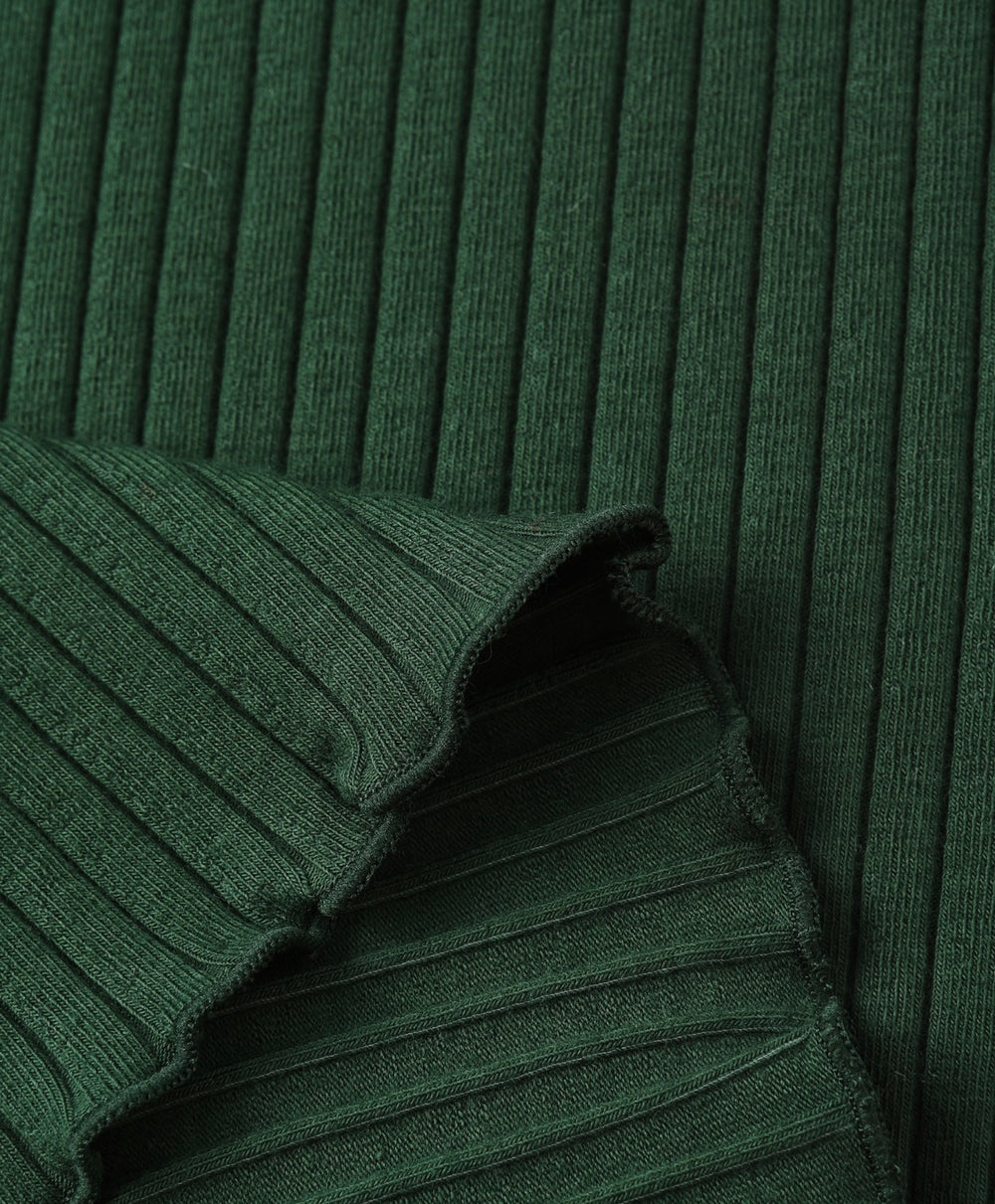 RIBBED LONG SLEEVE || GREEN