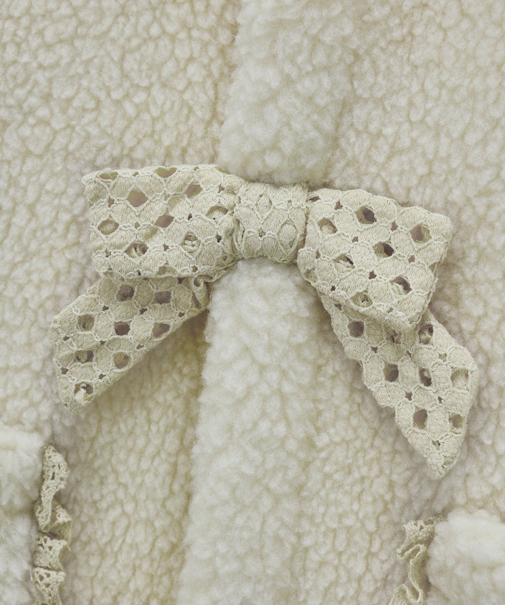 SHEARLING COLLARED COAT || NATURAL