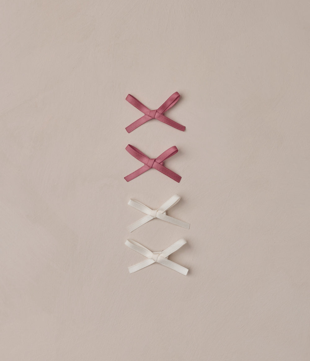 MINI SATIN BOWS, SET OF 4 | IVORY,
RASPBERRY