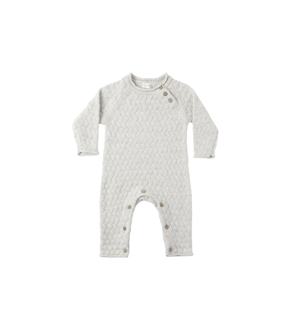 COZY HEATHER KNIT JUMPSUIT || BLUE