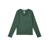 RIBBED LONG SLEEVE || GREEN