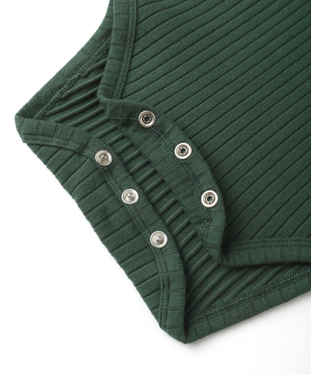 SHOULDER RUFFLE BODYSUIT || GREEN