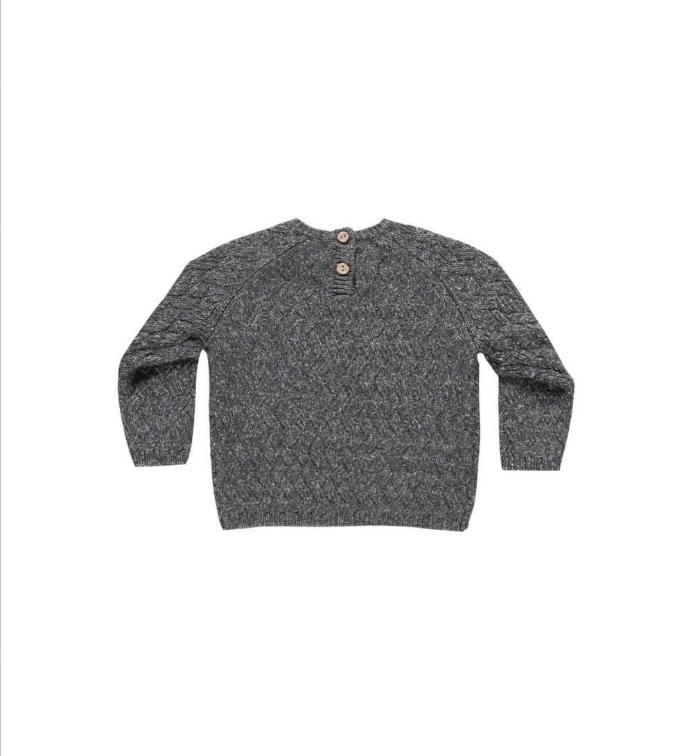 KNIT SWEATER || HEATHERED INDIGO