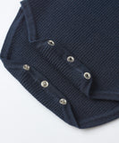 RUFFLE COLLAR BODYSUIT || NAVY