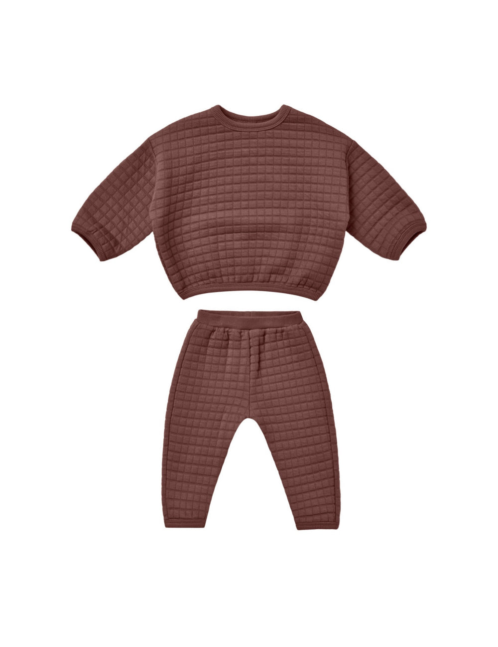 QUILTED SWEATER + PANT SET || PLUM