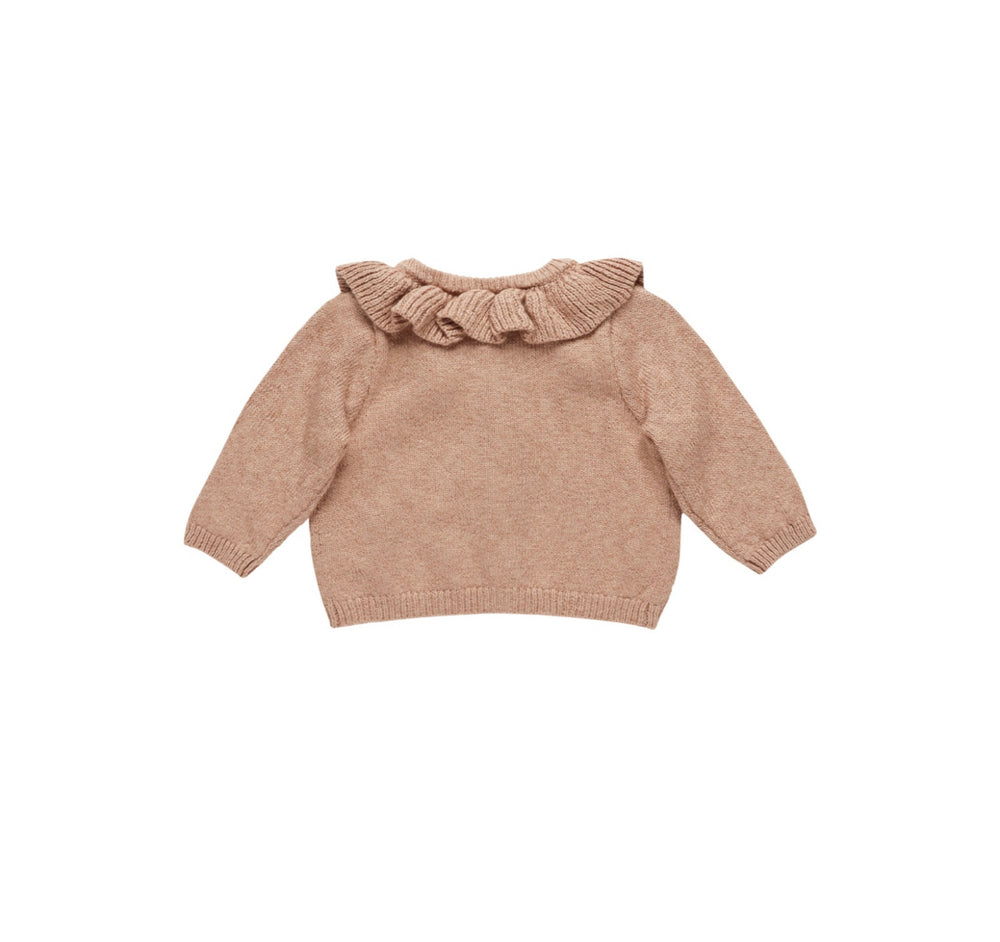 RUFFLE COLLAR CARDIGAN || ROSE