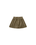 BUTTON FRONT MINI SKIRT || OLIVE
