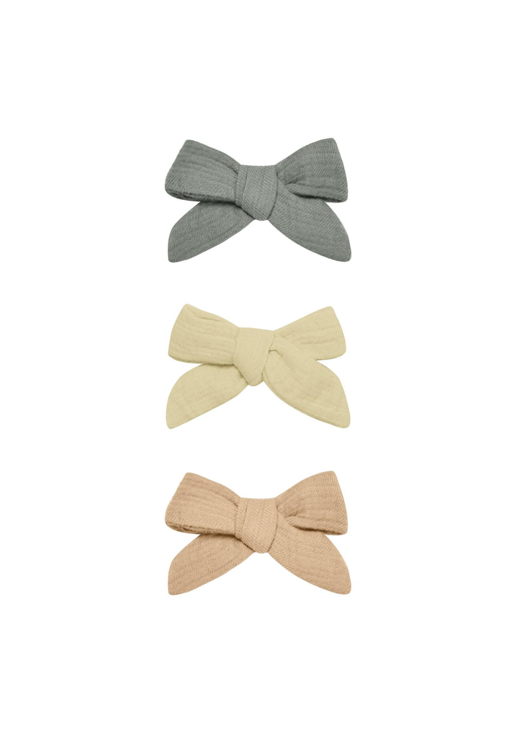 BOW W. CLIP, SET OF 3 | SEA GREEN, YELLOW, APRICOT